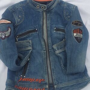 Harley-Davidson Blue Jean Jacket with Patches